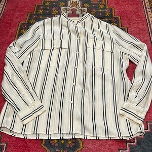 J. Crew Silk Striped Button Up